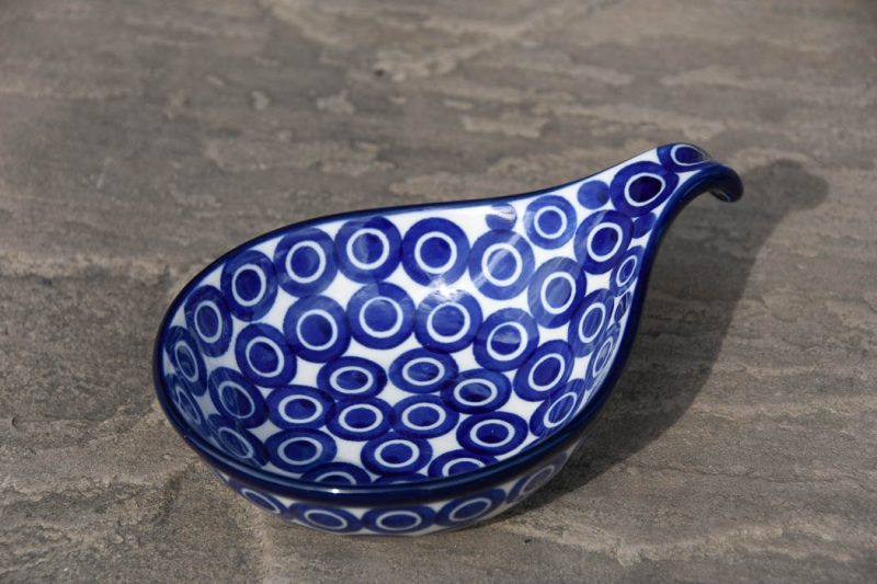Polish Pottery Nibble Dish Circles Pattern by Ceramika Artystyczna