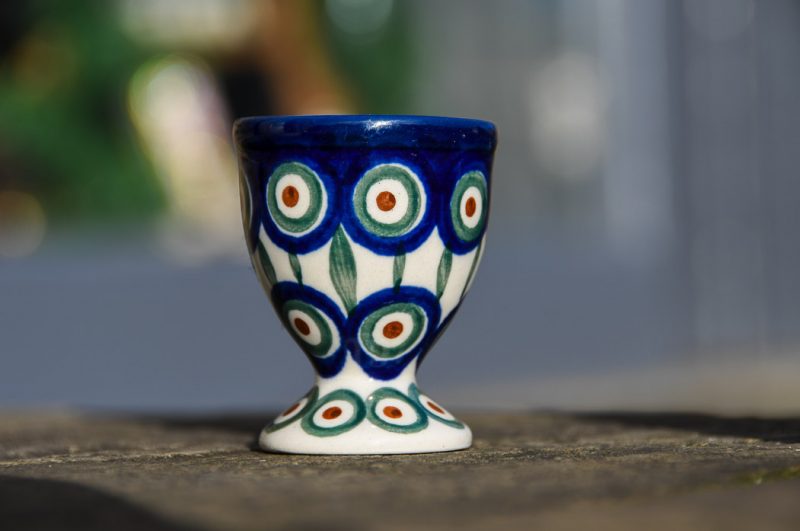 Peacock Leaf Egg Cup by Ceramika Artystyczna