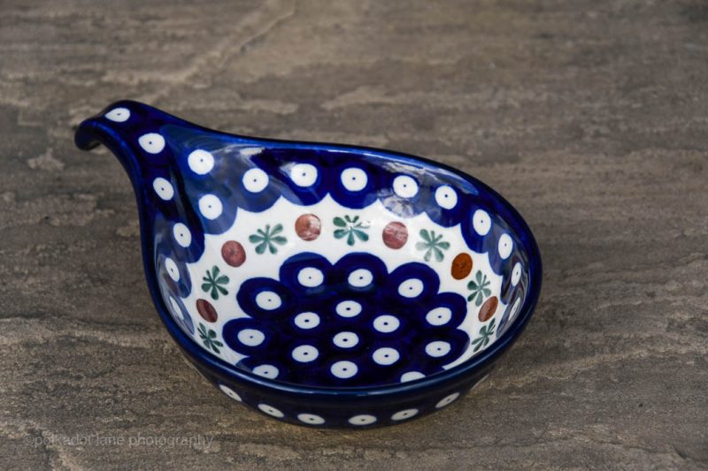 Polish Pottery Nibble Dish Fern Spot Pattern by Ceramika Artystyczna