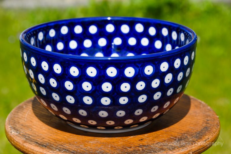 Polkadot Blue Large Cereal Bowl from Polkadot Lane UK. Made by Ceramika Artystyczna Boleslawiec.