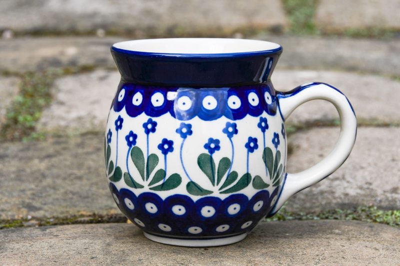 Polish pottery Daisy Spot Pattern Large Mug by Ceramika Artystyczna