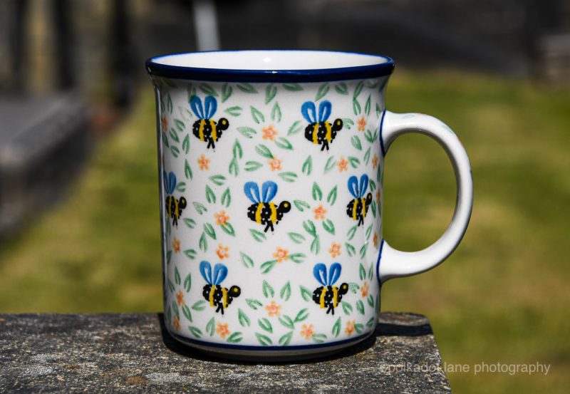 Polish Pottery Large Tea Mug Bee pattern by Ceramika Artystyczna