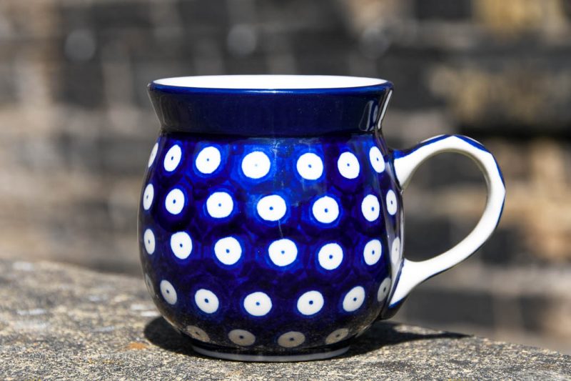 Polkadot Blue Small Mug by Ceramika Artystyczna