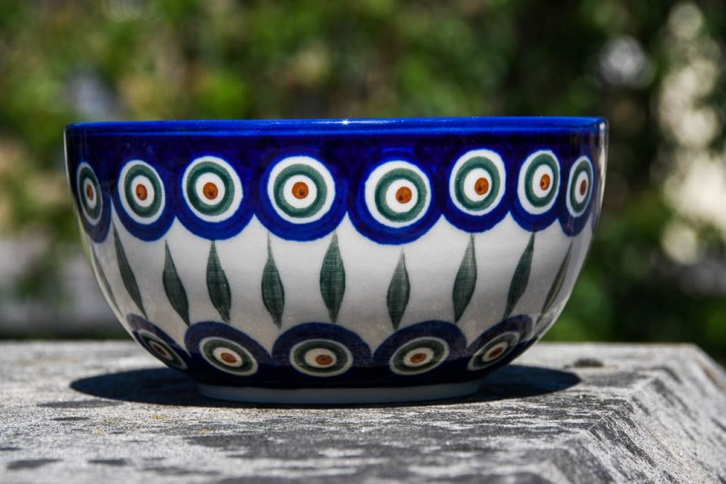 Polish pottery Peacock Leaf Cereal Bowl by Ceramika Artystyczna