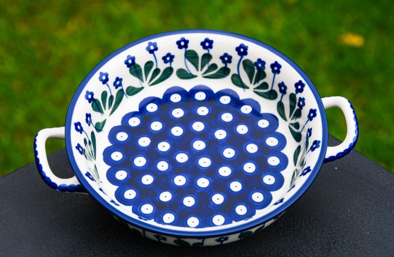 Polish Pottery Daisy Spot Small Round Serving Dish by Ceramika Artystyczna
