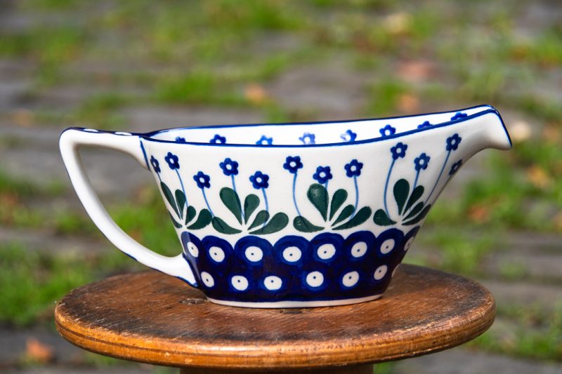 Polish Pottery Daisy Spot Sauce Jug by Ceramika Artystyczna