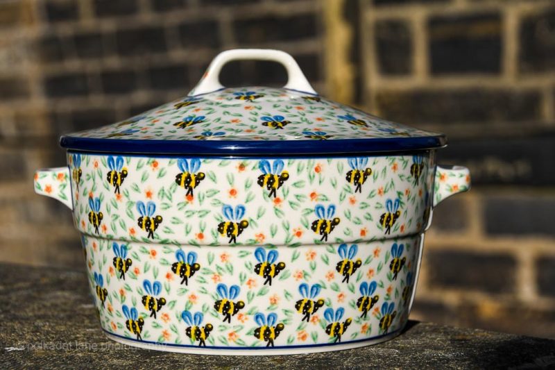 Bee Casserole Dish by Ceramika Artystyczna Polish Pottery