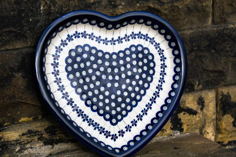 Peacock Daisy Heart Shaped Plate from Polkadot Lane UK shop