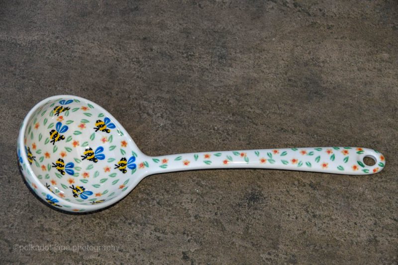 Polish Pottery Bee pattern Ladle from Polkadot Lane UK shop