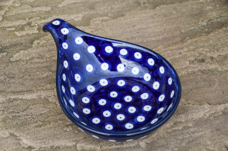 Polish Pottery Nibble Dish Polkadot Blue pattern from Polkadot lane Polish Pottery Shop