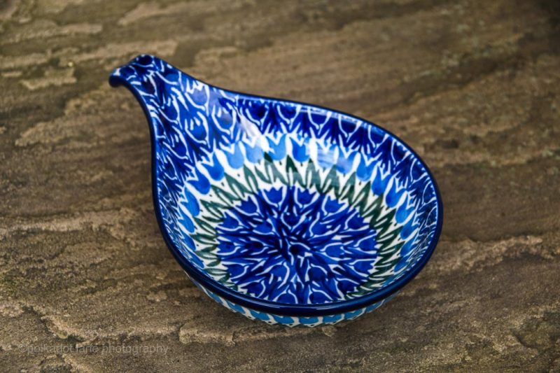Blue Tulip Nibble Dish by Ceramika Artystyczna Polish Pottery
