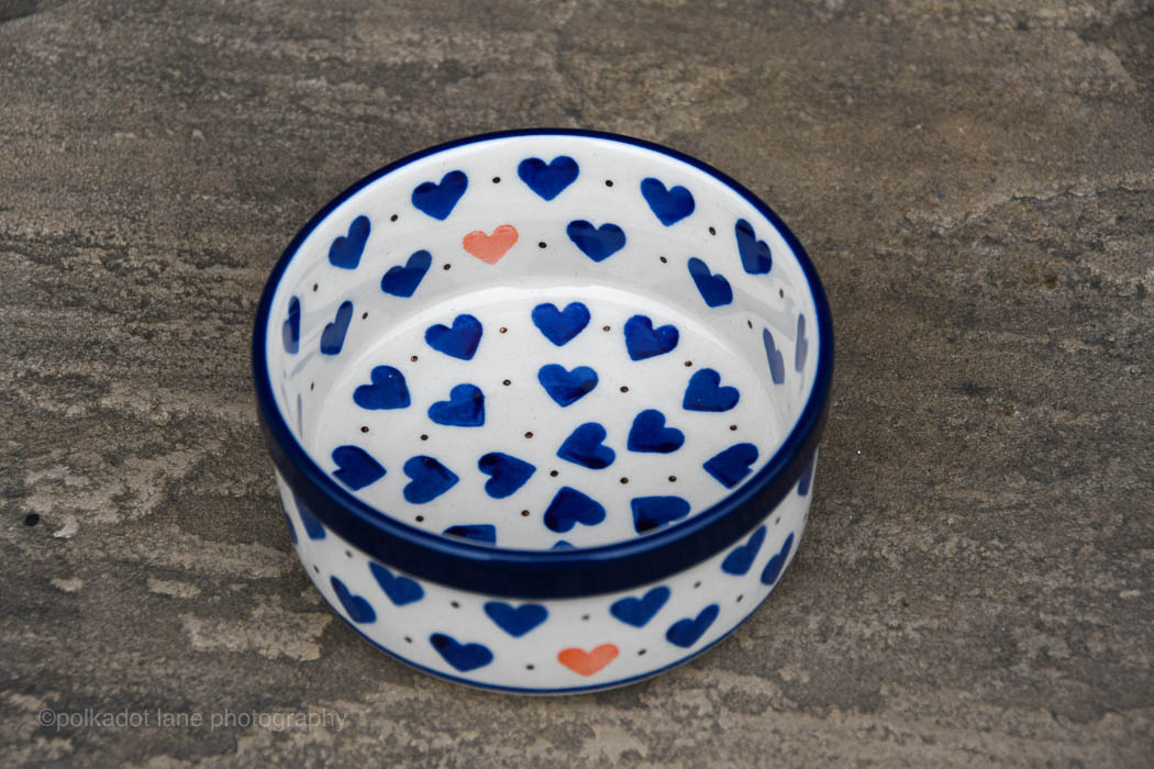 Small Hearts Ramekin from Polkadot Lane UK Polish Pottery Shop