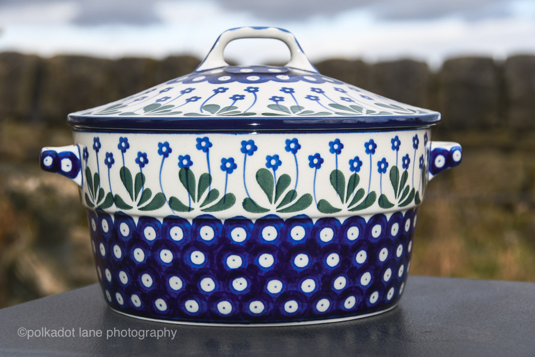 Polish Pottery Casserole Dish tableware Polkadot Lane UK online