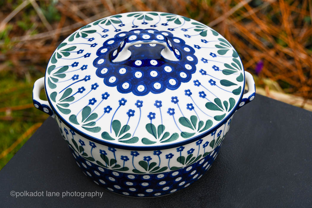 Polish Pottery Casserole Dish tableware Polkadot Lane UK online