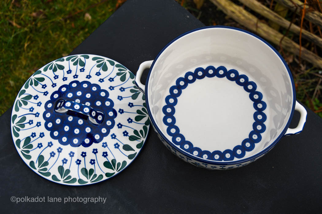 Polish Pottery Casserole Dish tableware Polkadot Lane UK online