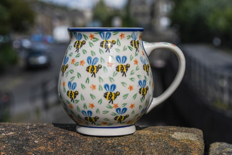 Polish Pottery Bee pattern Cosy Mug by Ceramika Artystyczna