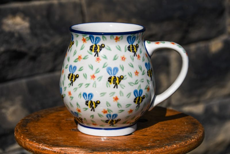 Polish Pottery Bee pattern Cosy Mug by Ceramika Artystyczna