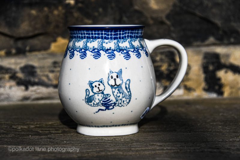 Polish Pottery Cat Pattern Cosy Mug by Ceramika Artystyczna. Buy from Polkadot Lane UK