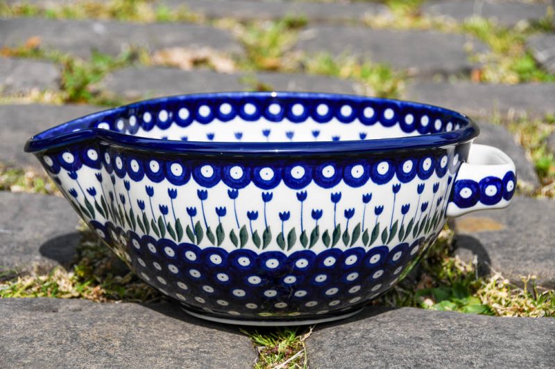 Polish Pottery Tulip Spot Large Mixing Bowl