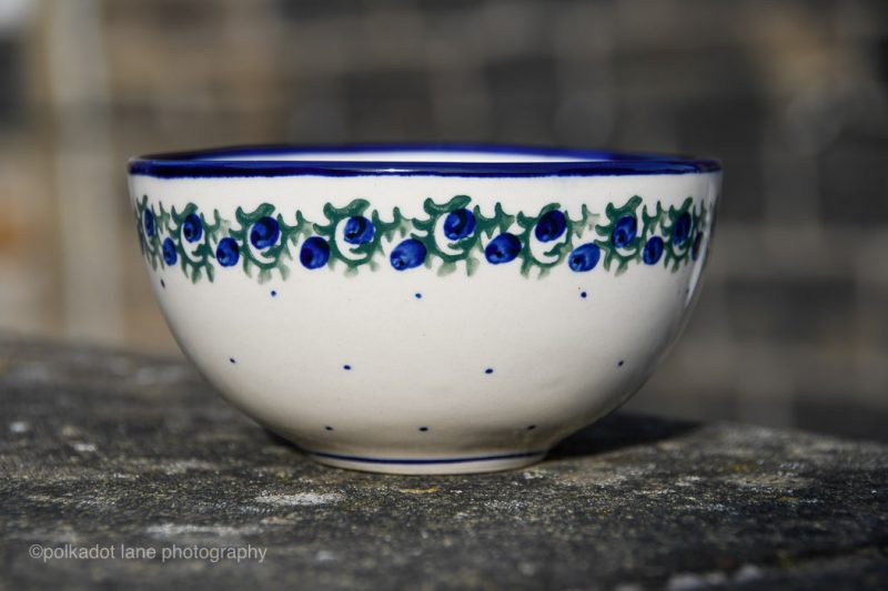 Ceramika Millena Small Bowl Blue Berrys Pattern from Polkadot Lane UK Polish Pottery.