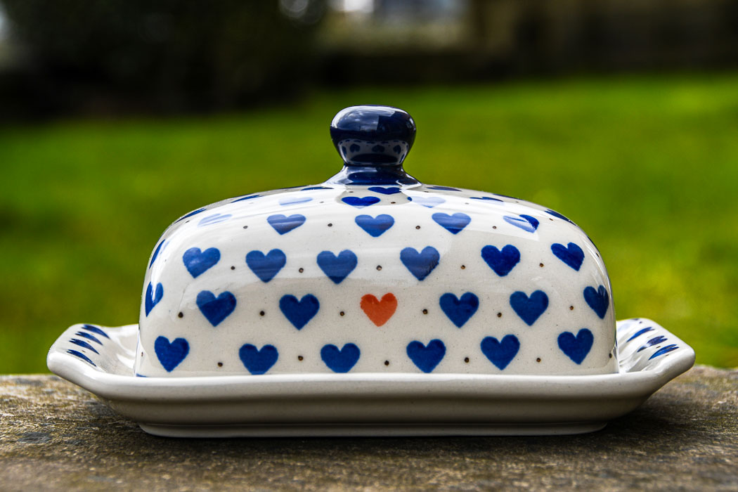 Red Heart Butter Dish