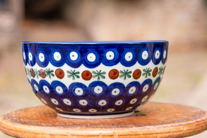 Polish Pottery Cereal Bowl Fern Spot pattern by Ceramika Artystyczna
