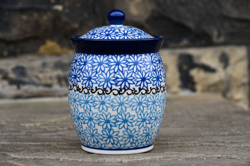 Blue Daisy Small Storage Container by Ceramika Artystyczna. Buy online from Polkadot Lane UK