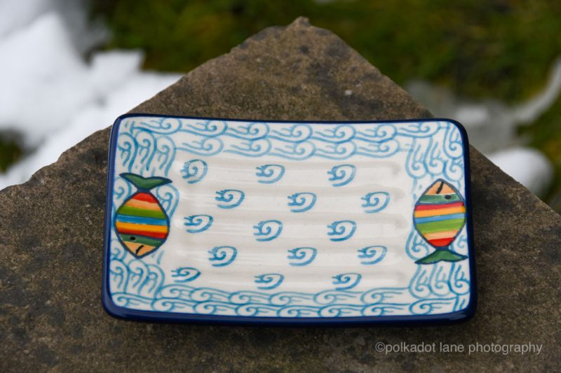 Polish Pottery Fish in the Sea Soap Dish by Ceramika Artystyczna.