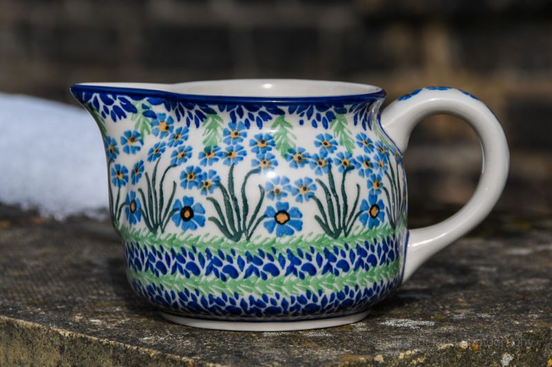 Forget me Not Polish Pottery Squat jug by Ceramika Artystyczna. Buy online from Polkadot Lane UK