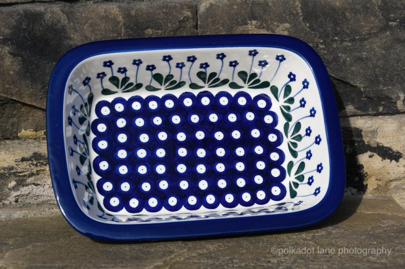 Polish Pottery Flower Spot Garden Pie Dish by Ceramika Artystyczna