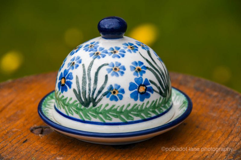 Forget Me Not Butter Bell by Ceramika Artystyczna Polish Ceramics
