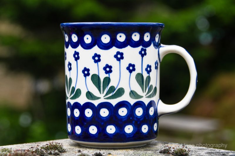 Polish Pottery Daisy Spot Pattern Large Tea Mug by Ceramika Artystyczna