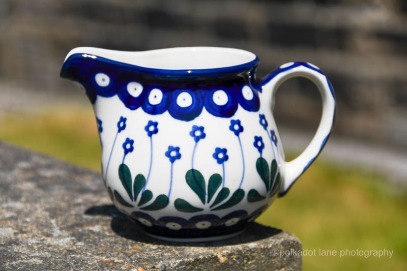 Ceramika Artystyczna Polish Pottery Small Milk Jug Daisy Spot Pattern.