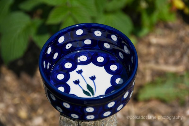 Polish Pottery Tulip Spot Ramekin by Ceramika Artystyczna