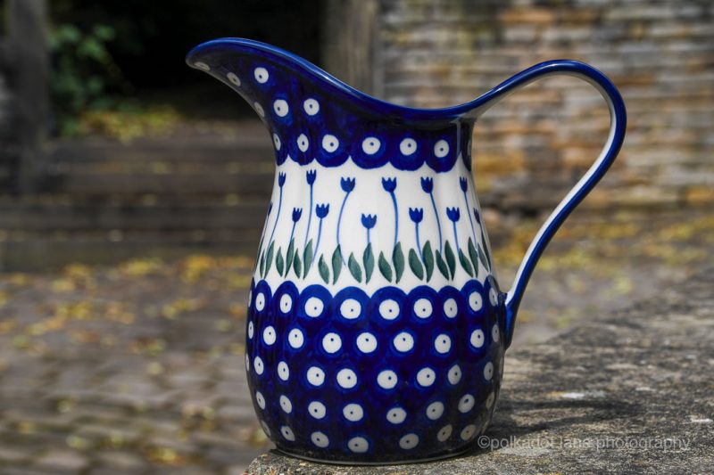 Polish Pottery Tulip Spot Medium Spout Jug by Ceramika Artystyczna