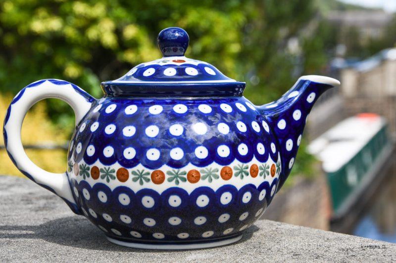 Polish Pottery Fern Spot Teapot for two or three persons.