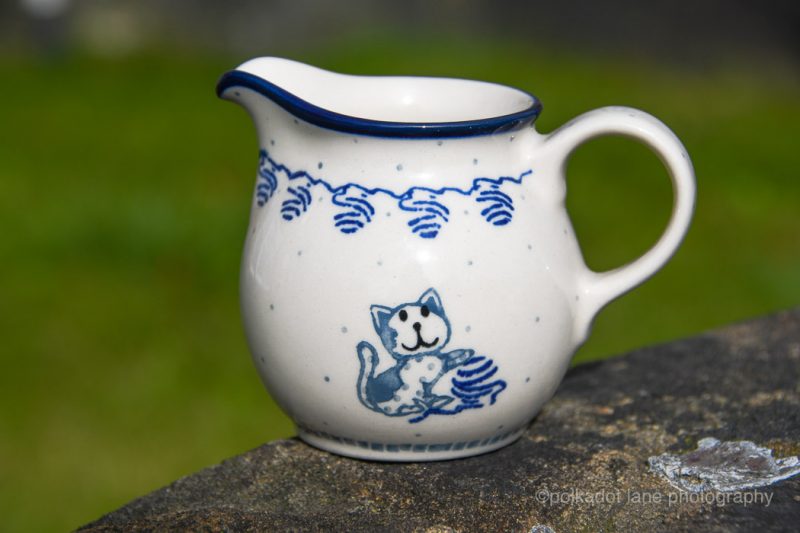 Polish Pottery Cat Pattern Small Milk Jug by Ceramika Artystyczna