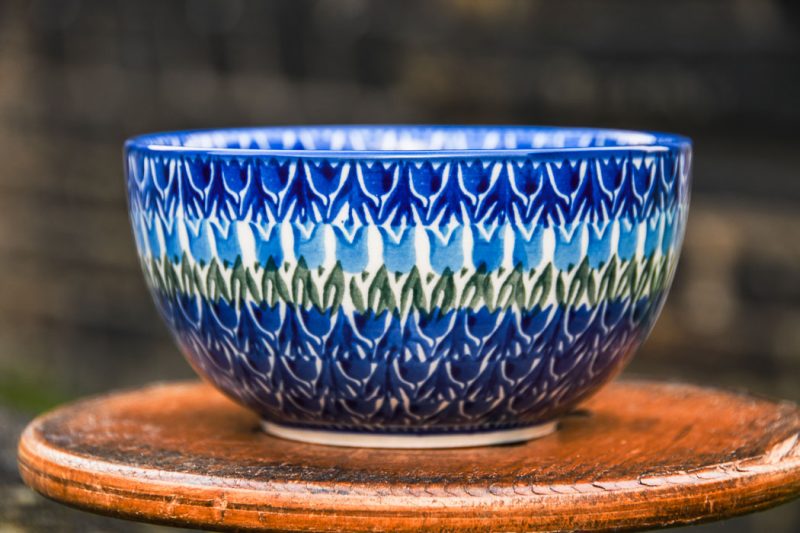 Polish Pottery Blue tulip Cereal Bowl by Ceramika Artystyczna