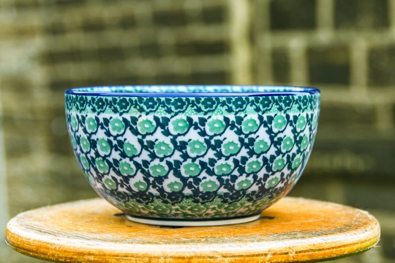 Polish Pottery Green Daisy pattern by Ceramika Artystyczna Bolesławiec