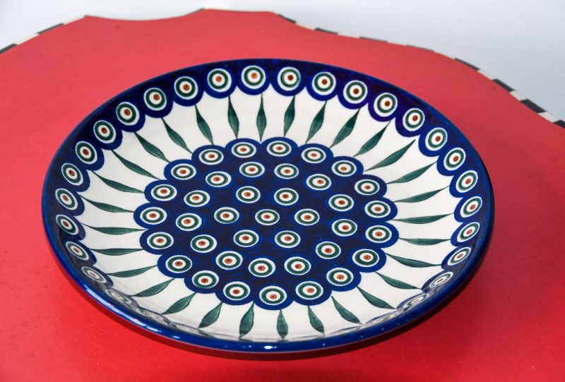 Dinner Plate Peacock Leaf Pattern by Ceramika Artystyczna