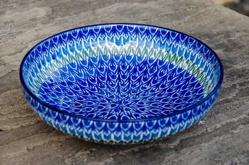 Blue Tulip Salad Bowl by Ceramika Artystyczna