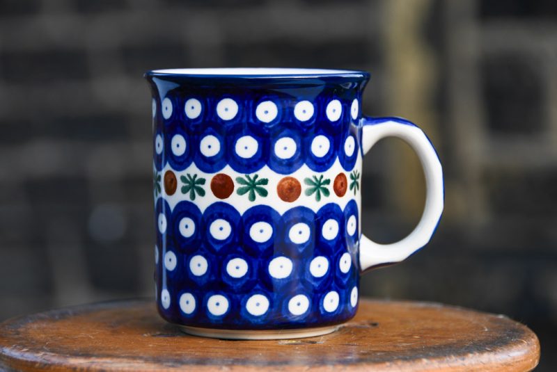 Polish pottery Tea Mug Fern Spot pattern by Ceramika Artystyczna