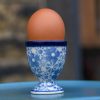 Polish Pottery Egg Cup Dusky Blue Flowers