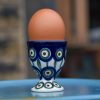 Polish pottery Peacock Leaf egg Cup by Ceramika Artystyczna