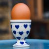 Polish Pottery Small Blue Hearts Egg Cup by Ceramika Artystyczna
