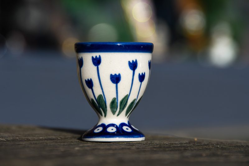 Polish Pottery Tulip Spot Egg Cup by Ceramika Artystyczna