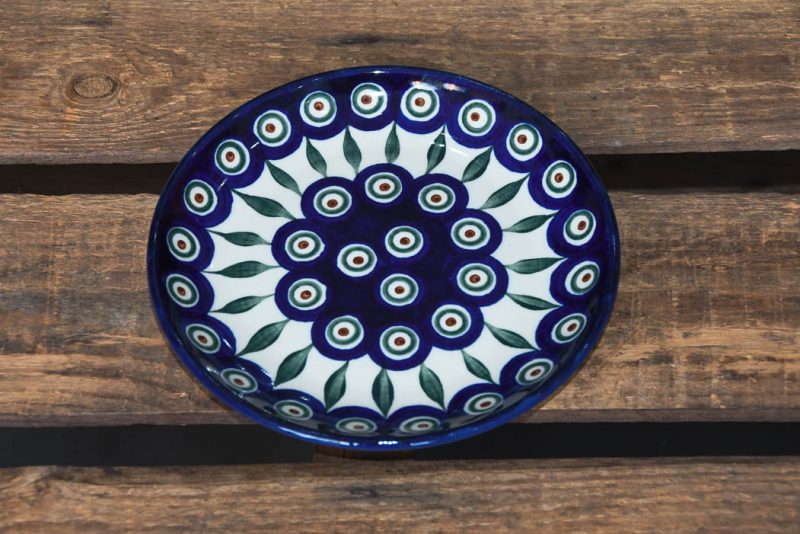 Polish Pottery Peacock Leaf side plate small by Ceramika Artystyczna