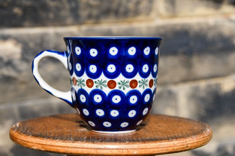 Polish Pottery Fern Spot pattern Curved Mug by Ceramika Artystyczna