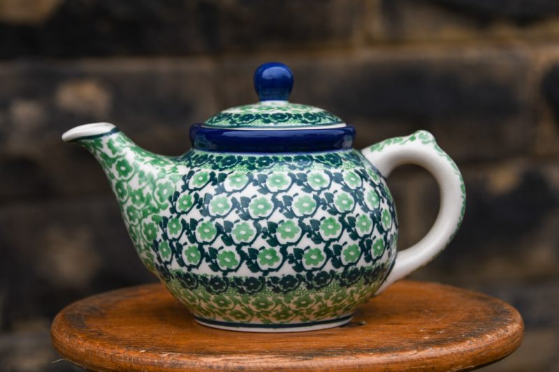 Green Daisy Teapot for one person by Ceramika Artystyczna.