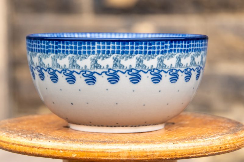 Polish Pottery Cat pattern Cereal Bowl by Ceramika Artystyczna